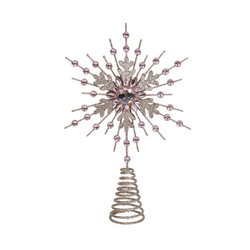 Jewel Champagne Pink Star Tree Topper 34cm