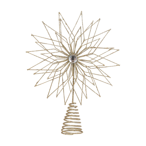Flowerburst Wire Tree Topper Champagne 30cm