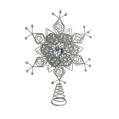 Snowflake Tree Topper Silver 34cm