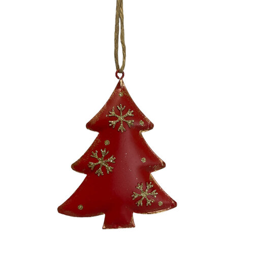 Red Metal Tree Hanging 11cm