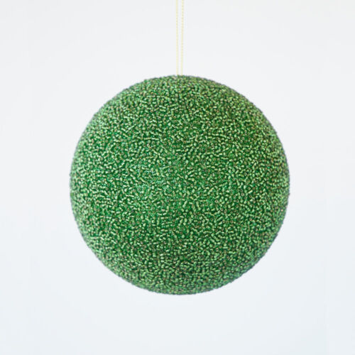 Beaded Glitter Ball Green 12cm