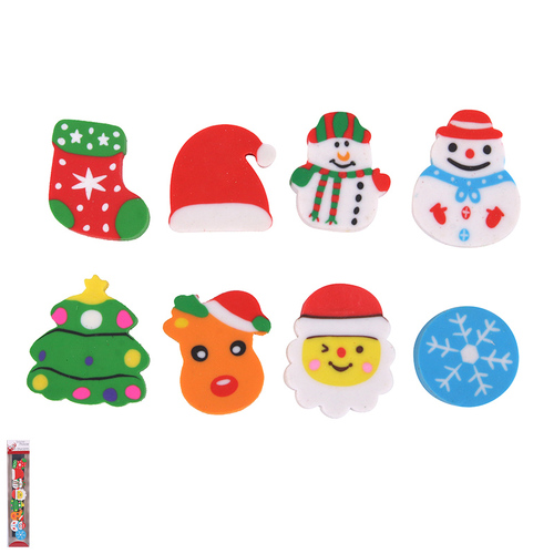 Christmas Erasers 8pk 