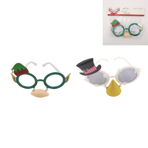Elf or Snowman Party Glasses 1pc 2A
