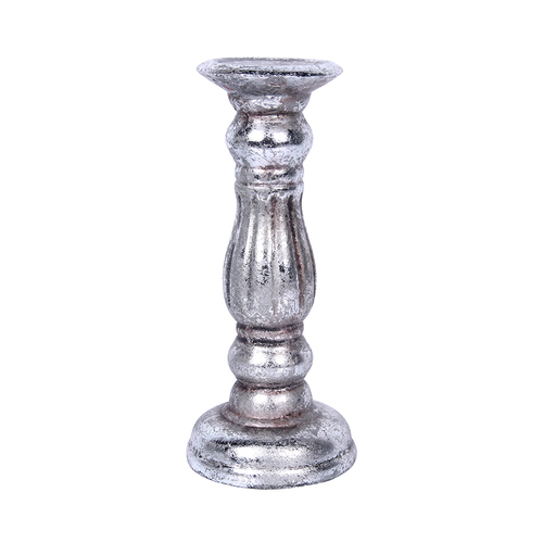 Antique Silver Candle Holder 17cm