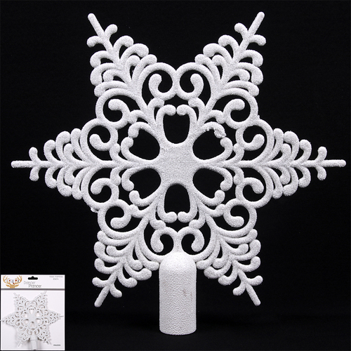 White Glitter 20cm Tree Topper
