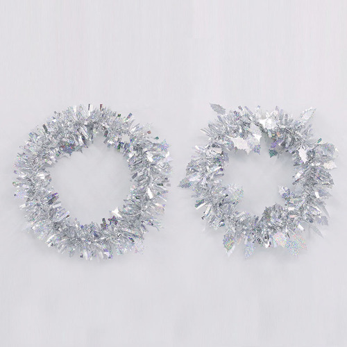 Iridescent Tinsel Wreath 1pc 2A 33cm