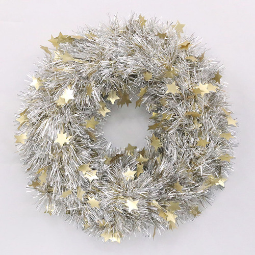 Champagne Starburst Tinsel Wreath 45cm 