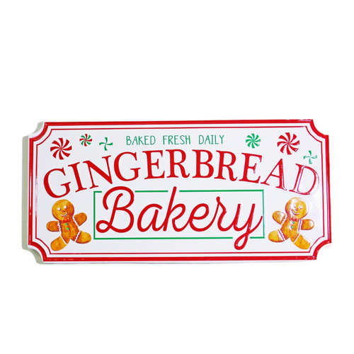 Gingerbread Bakery Sign Metal 45cm