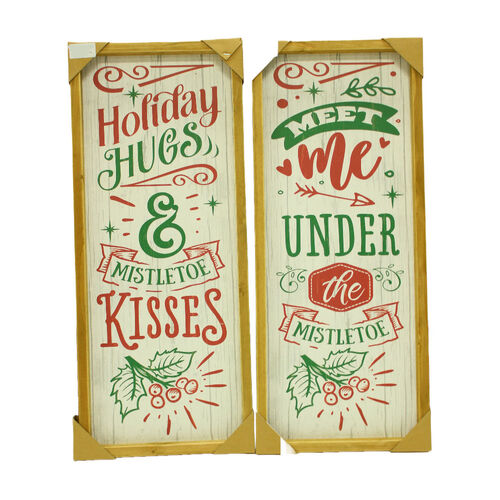 Holiday Hugs Wooden Sign 60cm