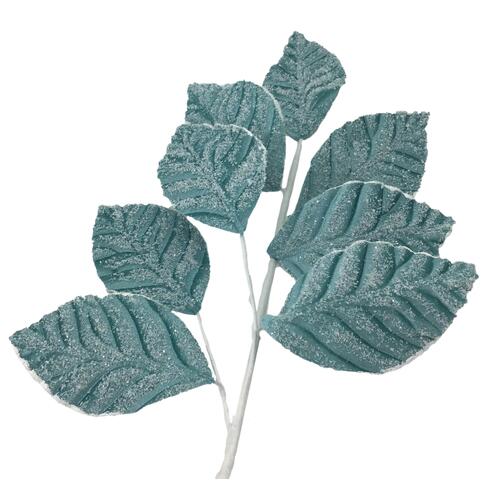 Pale Blue Leaf Spray 65cm