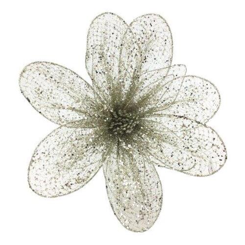 Large Champagne Netted Flower 44cm