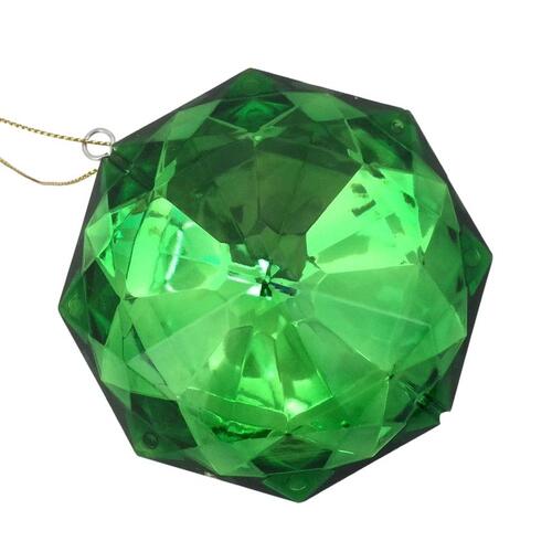Green Octagonal Cut Ornament 10cm