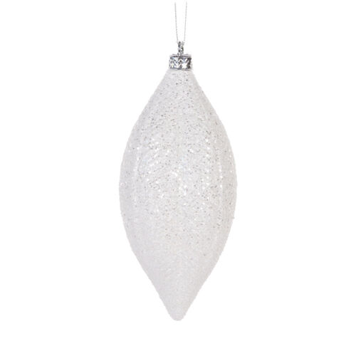 White Feather Drop Bauble 16cm