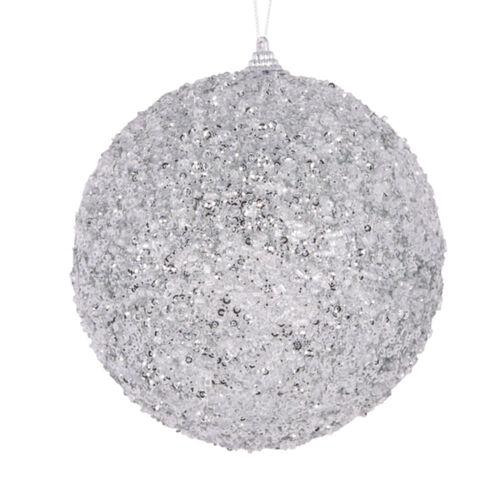 XL Silver Crystals Bauble 15cm