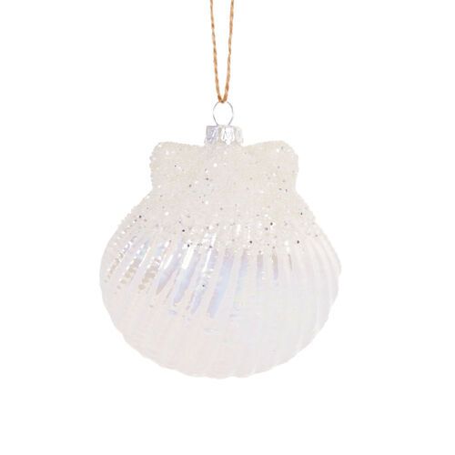 Glass Cockle Ornament 9cm