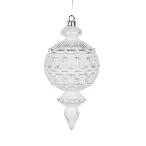 White and Silver Aztec Finial 16cm