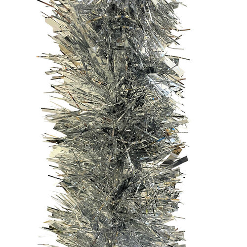 Tinsel 3m Chunky Fine & Mixed Silver 15cm Wide