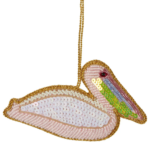 Pelican Sequin Hanging Decoration 13cm