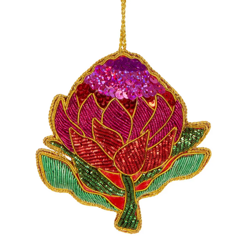 Waratah Sequin Hanging Decoration 10cm