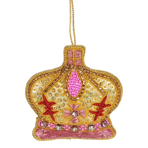 Coronation Crown Sequin Hanging Decoration 10cm