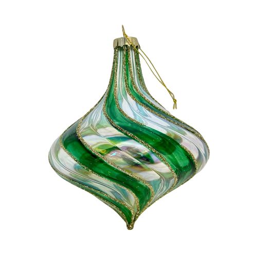 Green Swirl Hanging Ornament 12cm