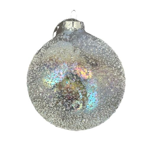 Iridescent Glass Ball Hanging 10cm