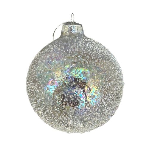 Iridescent Glass Ball Hanging 15cm