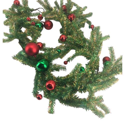Green Garland with Red Balls 183cm