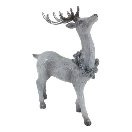 Silver Standing Deer 31cm
