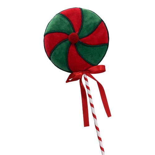 Red Green Swirl Lollypop 17cm