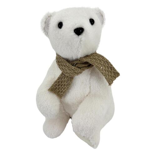 White Sitting Bear Gold  31cm