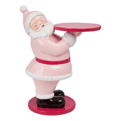 Pink Santa with Butler Tray 44cm