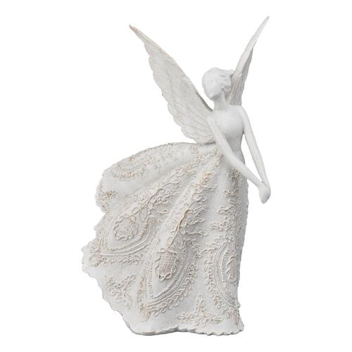White Lace Standing Angel Left 40cm