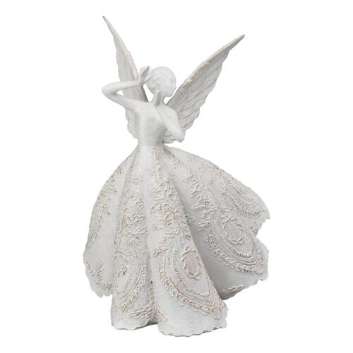 White Lace Standing Angel Right 39cm