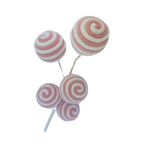 Pink White Fabric Ball Spray 50cm