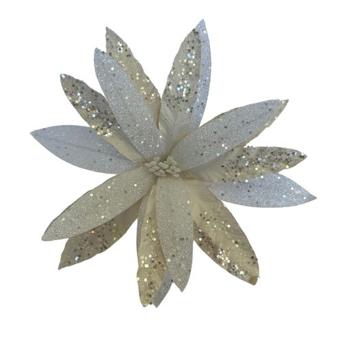 White Poinsettia 34cm