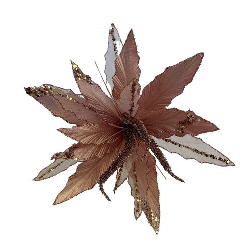 Rose Glitter Poinsettia 36cm