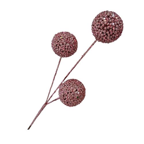 Pink 3 Glitter Ball Spray 50cm
