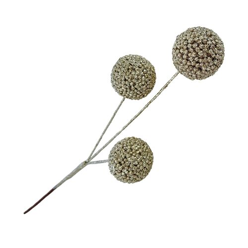 Champagne 3 Glitter Ball Spray 50cm