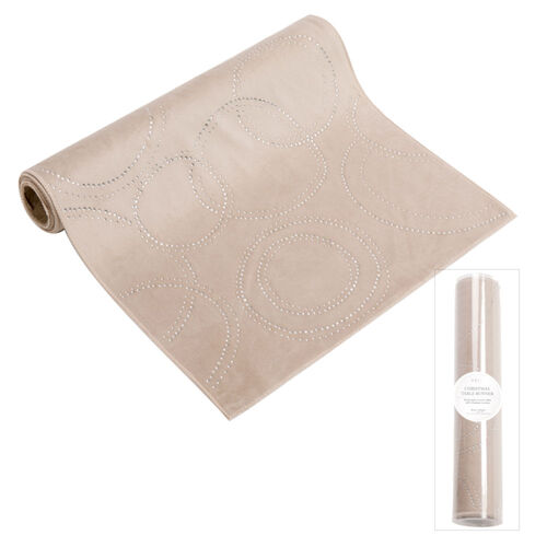 Glam Velvet Diamonte Runner Champagne 200cm