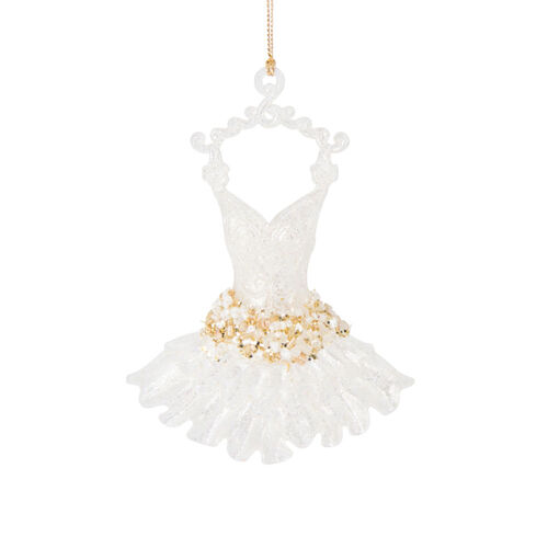 Ballet Dress Pearl Gold Hanging 13cm