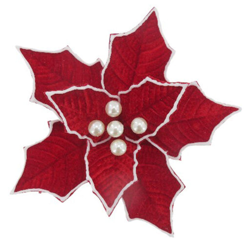 Poinsettia Red w. Champagne Pearls 24cm