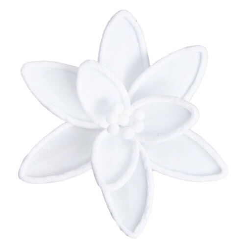 Poinsettia White Embossed Felt Edge 28cm