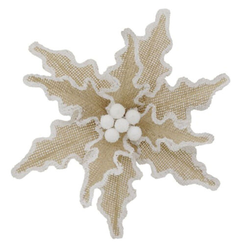 Poinsettia Natural White Edge 28cm