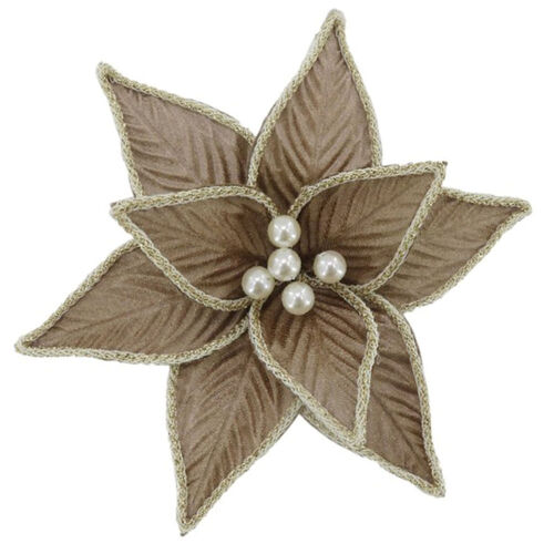 Poinsettia Tan Rope Edge 26cm