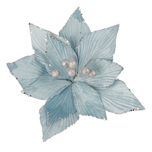 Poinsettia Sky Blue Champagne Centre 30cm