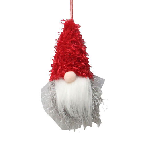Fabric Red Hanging Gnome Head 12cm