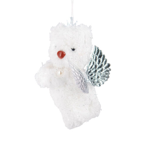 Fabric White Hanging Bear 11cm