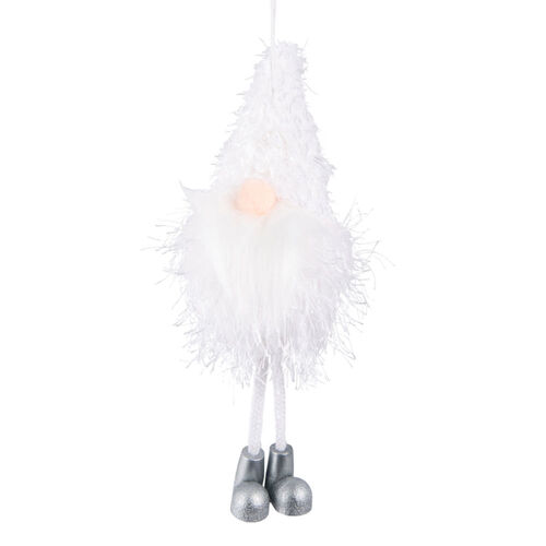 Fabric White Hanging Gnome 20cm