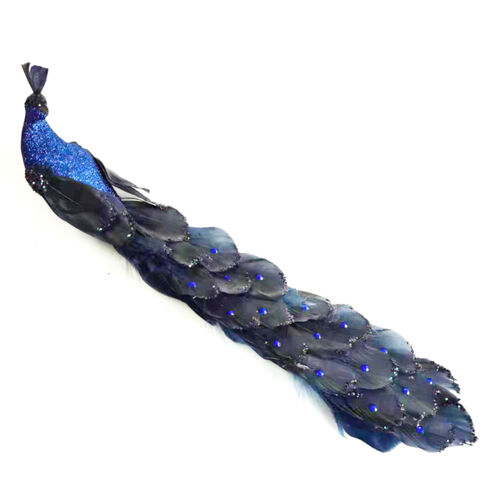 Long Tail Peacock Blue Gold 37cm